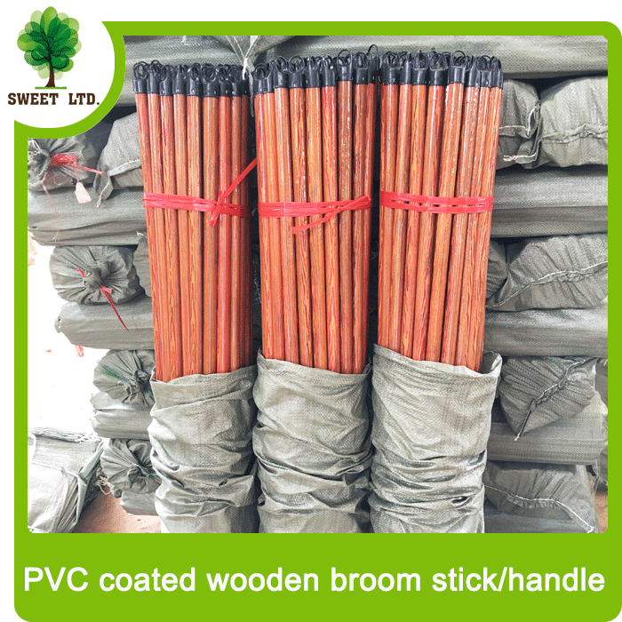 120cm length pine broom stick wooden handel PVC Coated Wooden Broom stick