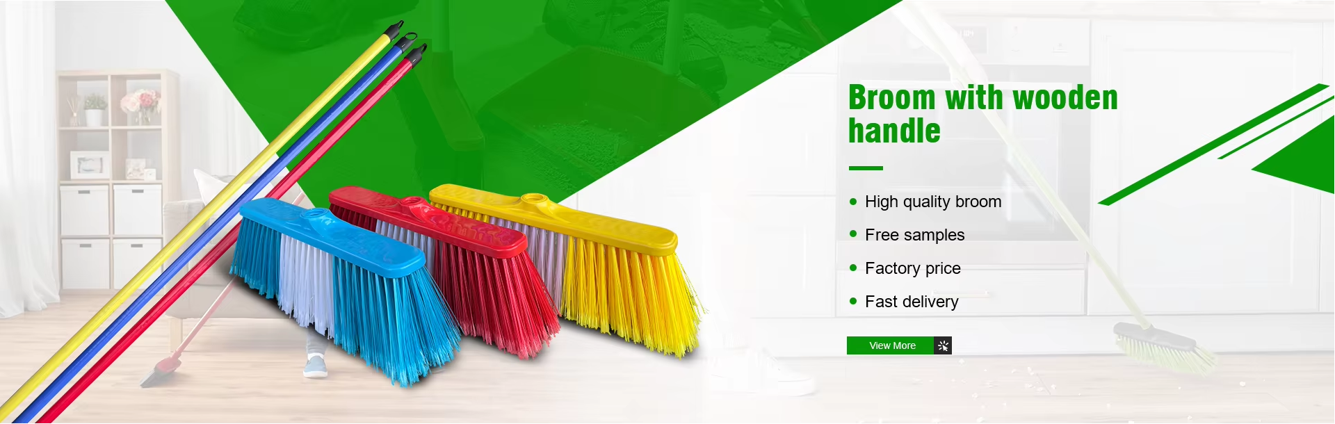 Broom With Wooden Handle