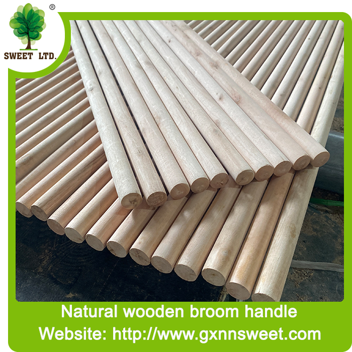Raw Material Eucalyptus Wood Stick Straight Natural Wooden Broom Stick for Broom