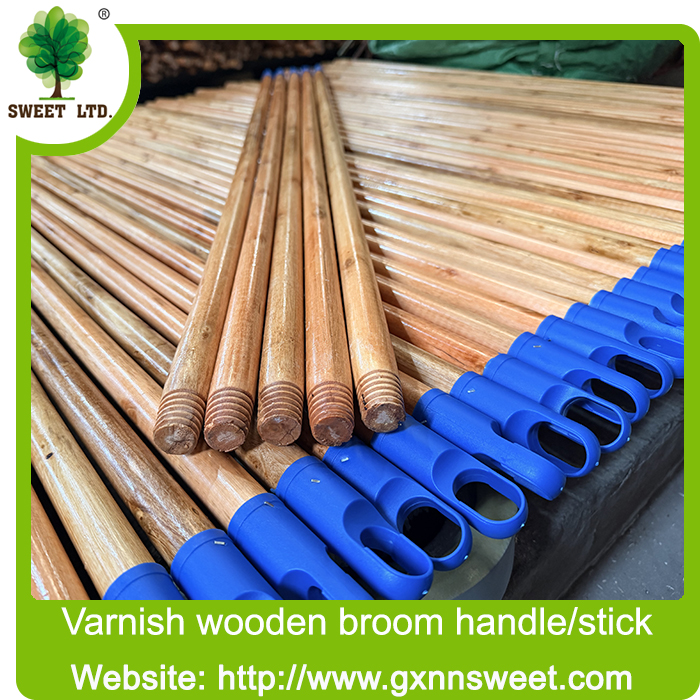 China Manufacture Factory Varnished Wooden Mop Stick Brush Stick Broom Handle