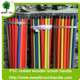China Manufacture Factory Wholesale PVC Coated Wooden Broom Handle Mop Stick