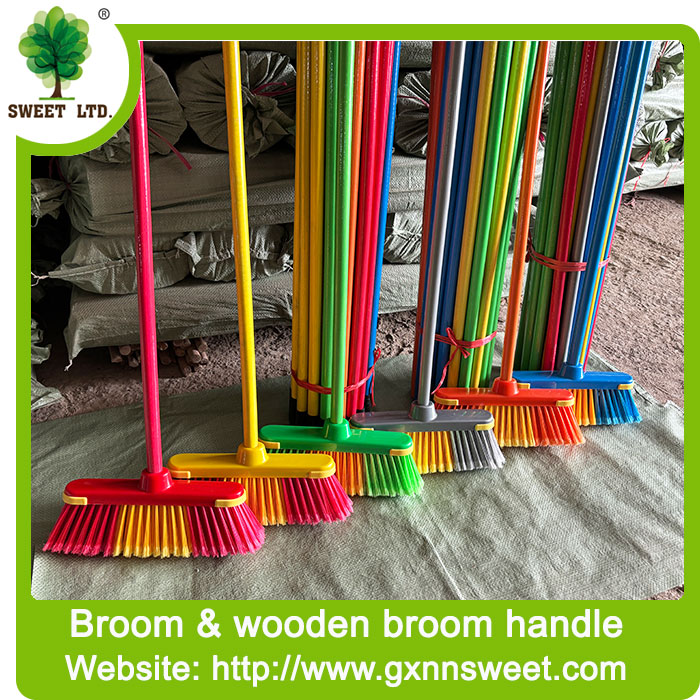 Household Cleaning Escobas Dustpan and Broom Set Floor Plastic Soft Broom With Wooden Sticks